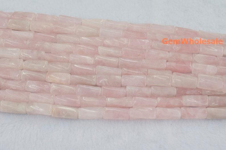 15.5" natural 9x20mm Rose quartz Twisted Column ,Twisted tube