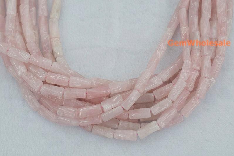 15.5" natural 9x20mm Rose quartz Twisted Column ,Twisted tube