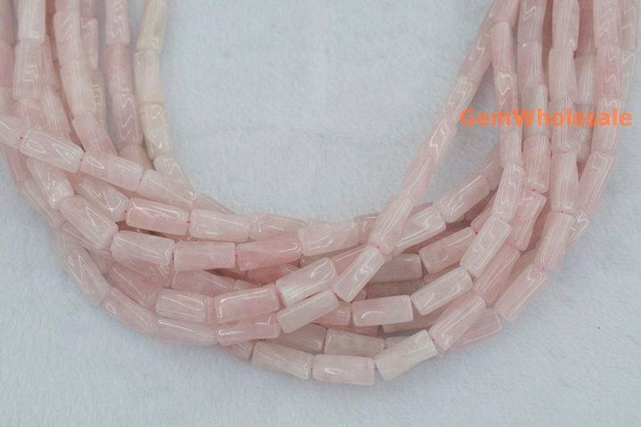 15.5" natural 9x20mm Rose quartz Twisted Column ,Twisted tube
