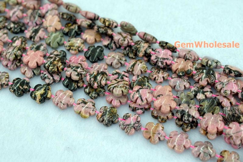 Rhodonite - Flower- beads supplier