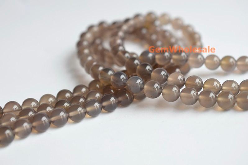 Grey agate - Round- beads supplier