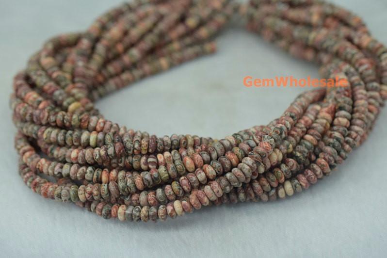 Leopard skin jasper - Rondelle- beads supplier