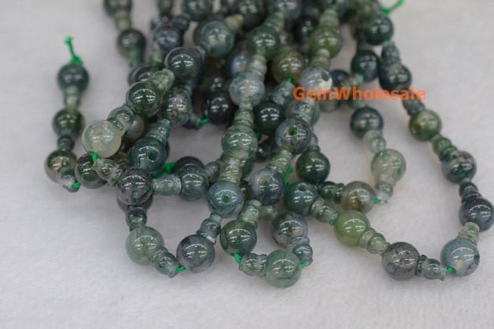 Green Moss agate - T hole- beads supplier