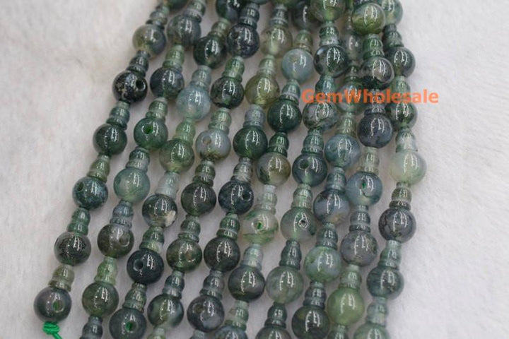 Green Moss agate - T hole- beads supplier