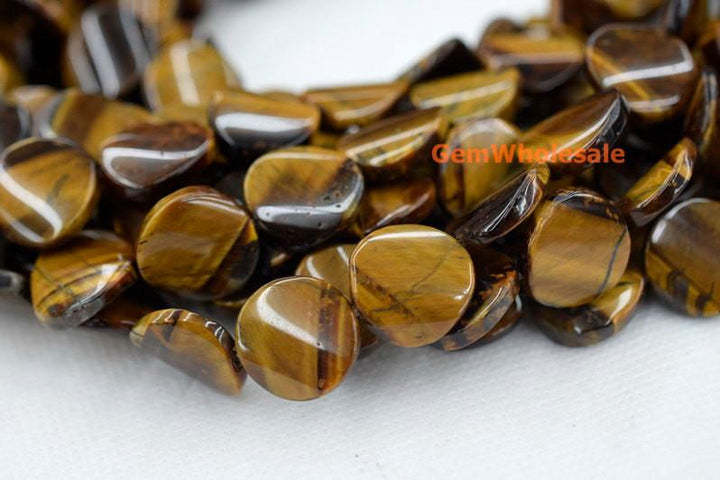 Yellow tiger eye - Coin- beads supplier