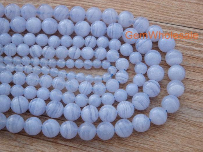 15.5" natural 8mm/10mm blue lace Agate Round beads Gemstone