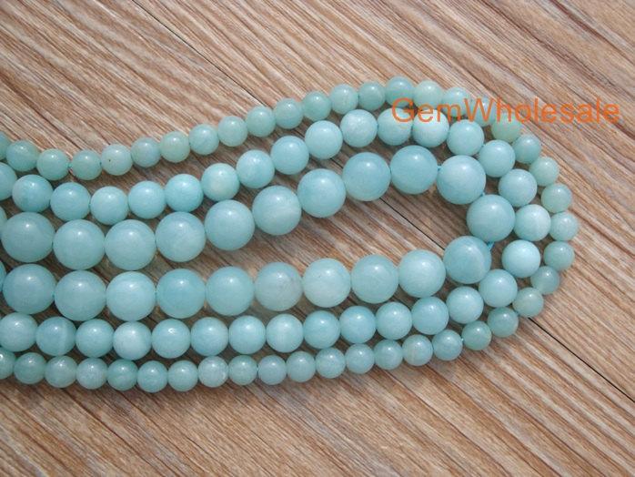 15.5" Natural amazonite 4mm/6mm/8mm/10mm round beads, AA Green gemstone