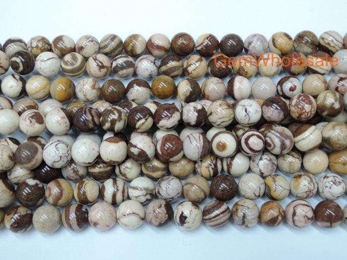 15.5" 6mm/8mm/10mm/12mm Natural Zebra stone round beads, zebra jasper