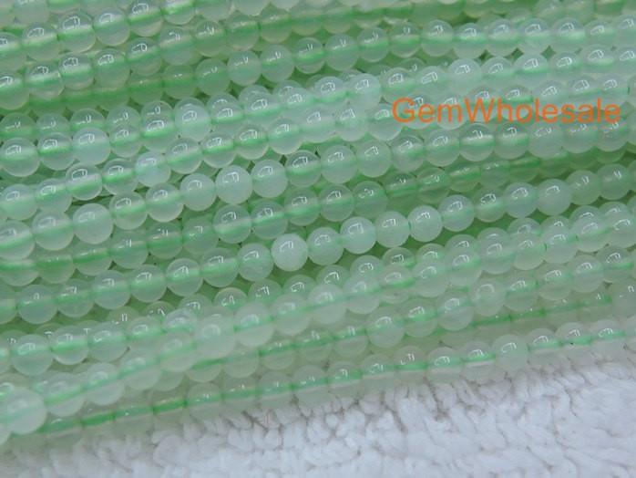 15.5" 2mm natural green new jade Round beads