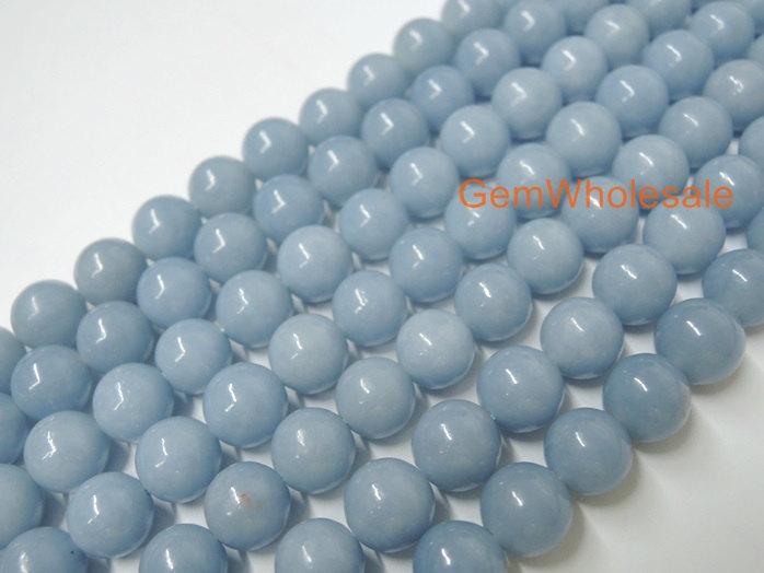 15.5" 8mm Natural angelite stone round beads,blue gemstone
