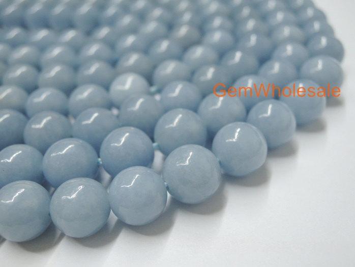 15.5" 8mm Natural angelite stone round beads,blue gemstone