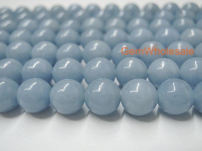 15.5" 8mm Natural angelite stone round beads,blue gemstone