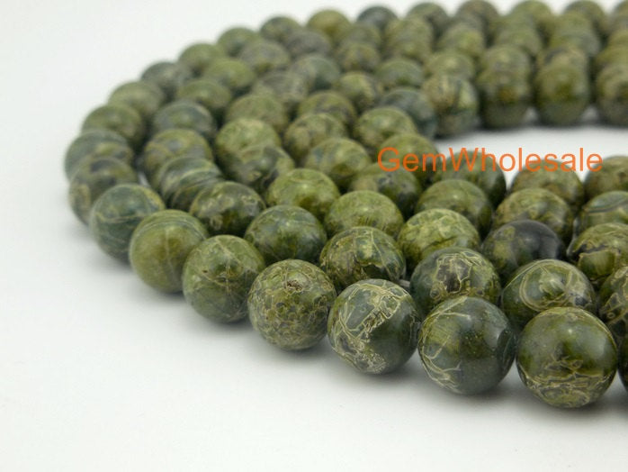 Green Hedge stone - Round- beads supplier