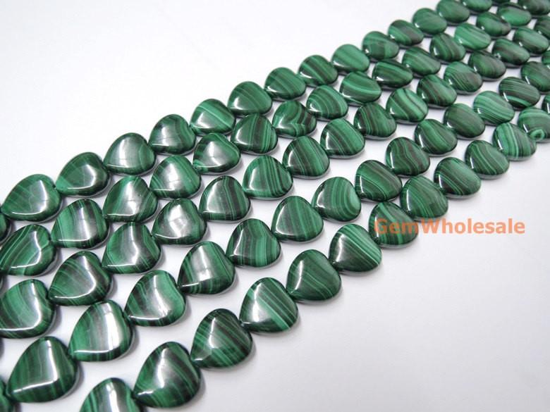 Malachite - Heart- beads supplier