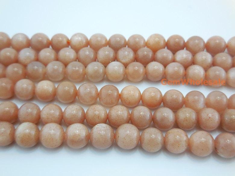 15.5" 8mm natural Sunstone round beads , Orange moonstone