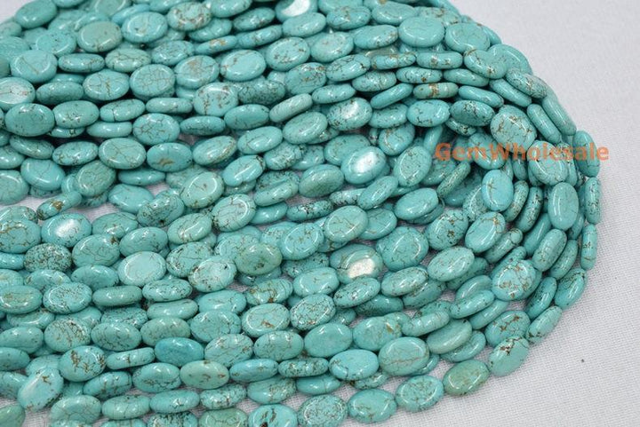 15.5" Blue howlite oval shape 10x14mm,dyed blue color gemstone