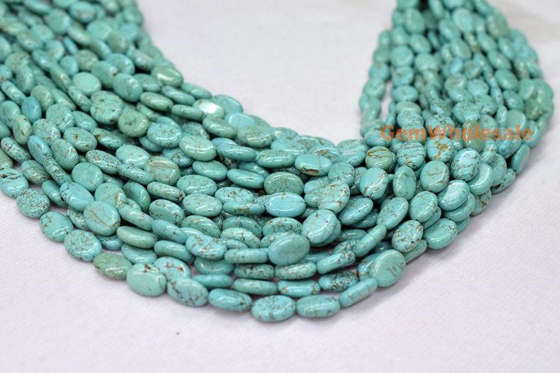 15.5" Blue howlite oval shape 10x14mm,dyed blue color gemstone