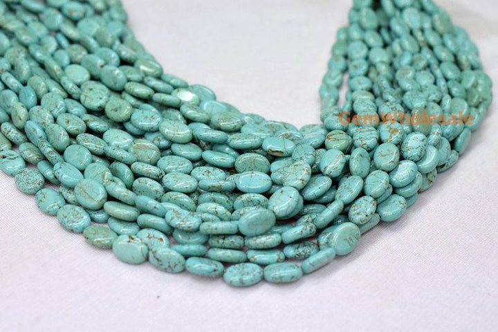 15.5" Blue howlite oval shape 10x14mm,dyed blue color gemstone