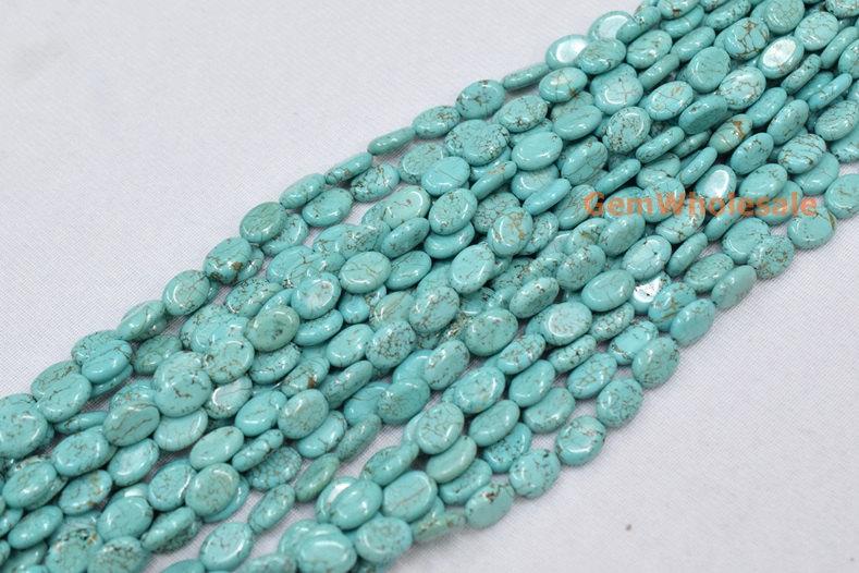 15.5" Blue howlite oval shape 10x14mm,dyed blue color gemstone