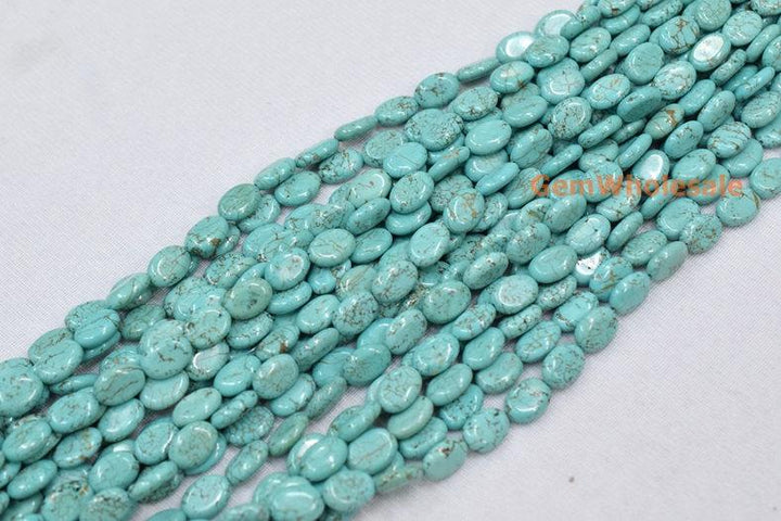 15.5" Blue howlite oval shape 10x14mm,dyed blue color gemstone