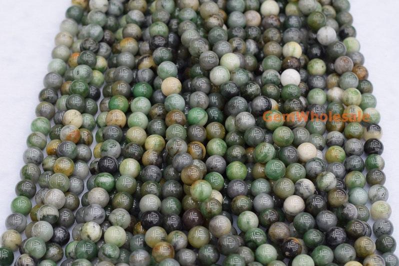 15.5" 6mm/8mm/10mm/12mm green African jade Round beads gemstone