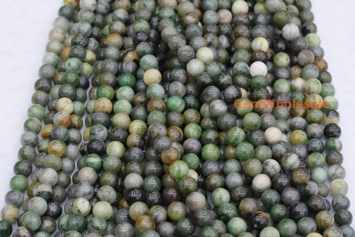 15.5" 6mm/8mm/10mm/12mm green African jade Round beads gemstone