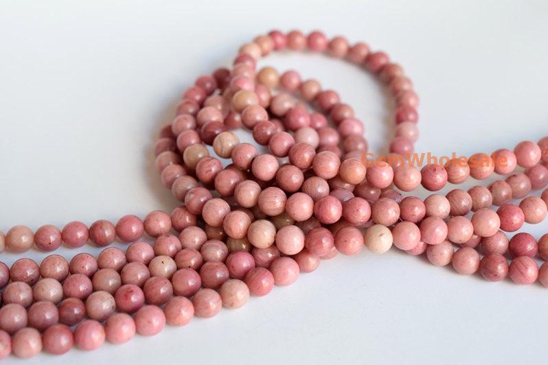 15.5" natural Rhodonite 4mm/6mm round beads, red semi-precious stone,rhodonite jasper