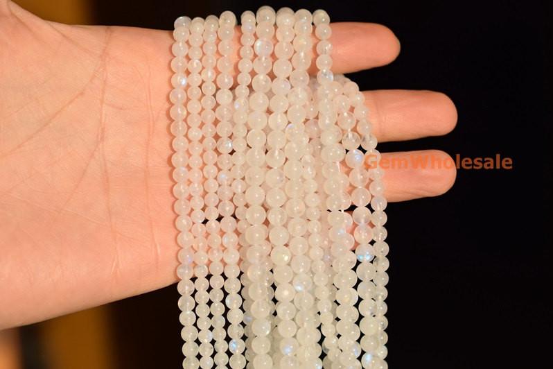 15.5" 4mm/5mm  Moonstone round beads, moonstone with blue shinning