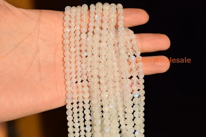 15.5" 4mm/5mm  Moonstone round beads, moonstone with blue shinning