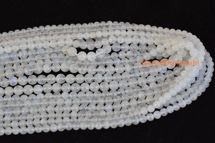 15.5" 4mm/5mm  Moonstone round beads, moonstone with blue shinning