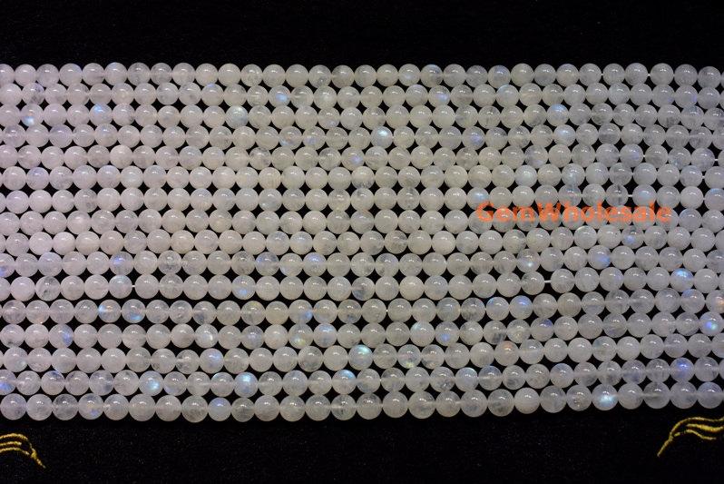 7.5" 7~8mm  Moonstone round beads, moonstone with blue shinning, white semi-precious stone