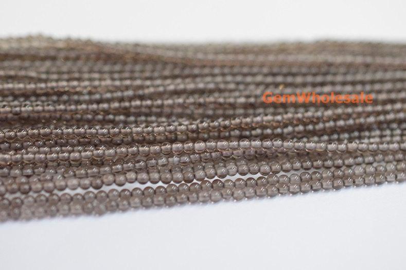 15.5"Natural Smoky quartz 2mm round beads,gemstone,semi-precious stone