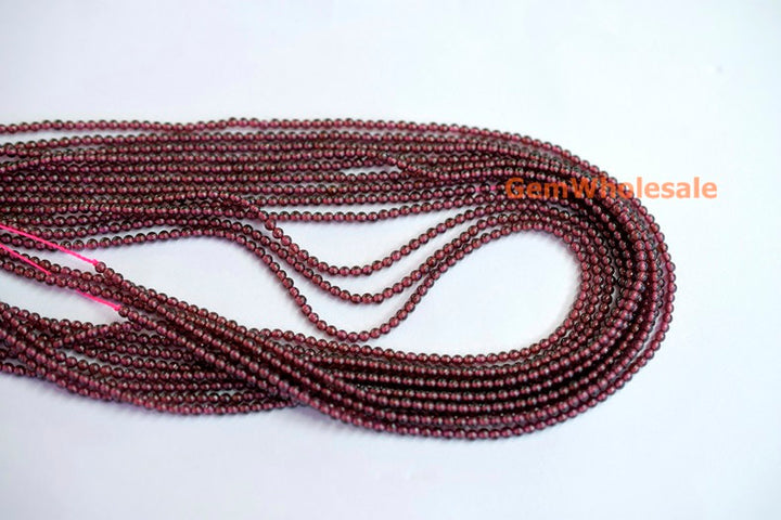 15.5" Wine Red garnet 2mm round beads , Red color 2mm small gemstone