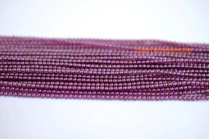 15.5" Purple Red garnet 2mm round beads , purple color 2mm gemstone