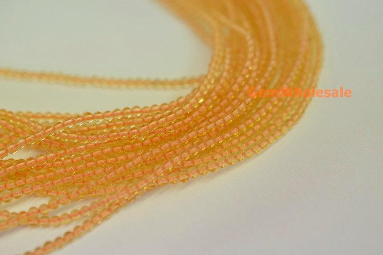 15.5" Citrine 2mm round beads,semi-precious stone,gemstone