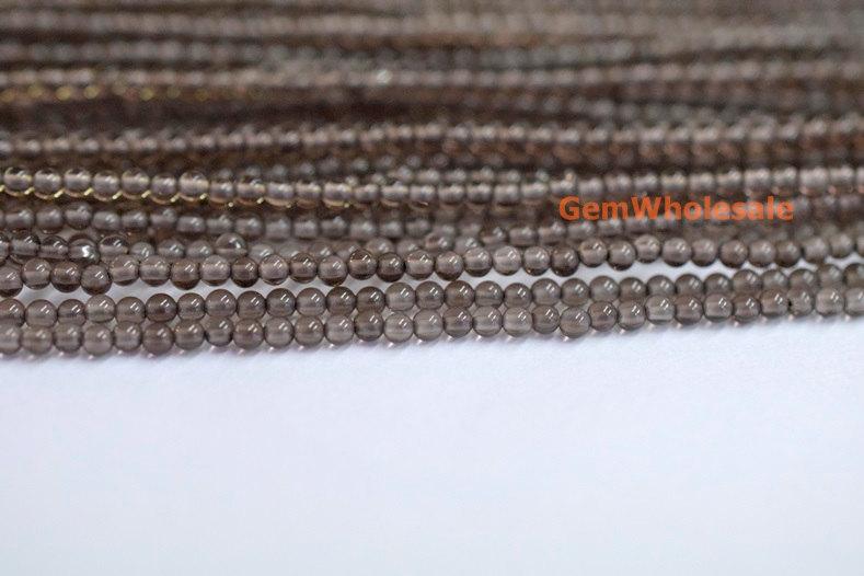 15.5"Natural Smoky quartz 2mm round beads,gemstone,semi-precious stone