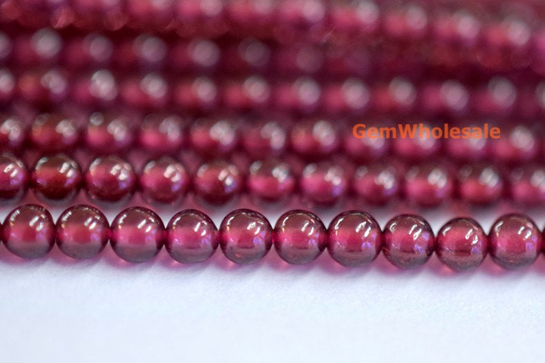 15.5" Wine Red garnet 2mm round beads , Red color 2mm small gemstone