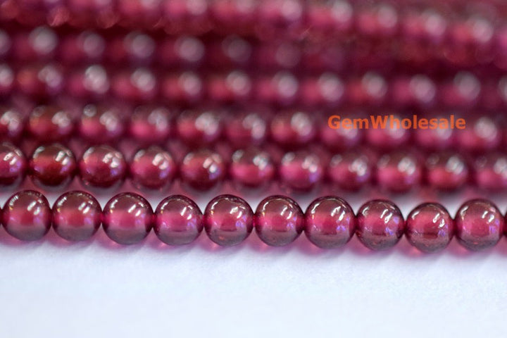 15.5" Wine Red garnet 2mm round beads , Red color 2mm small gemstone