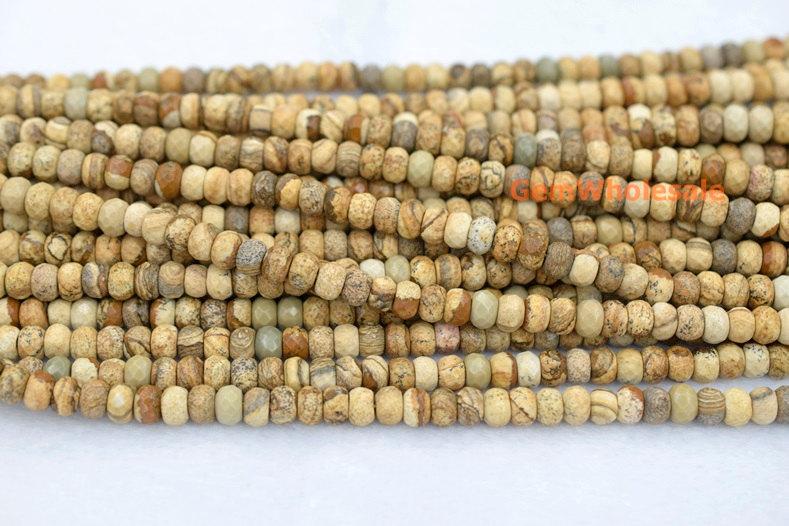 Picture stone - Rondelle faceted- beads supplier