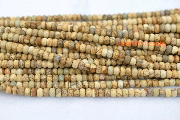 Picture stone - Rondelle faceted- beads supplier