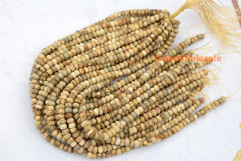 Picture stone - Rondelle faceted- beads supplier