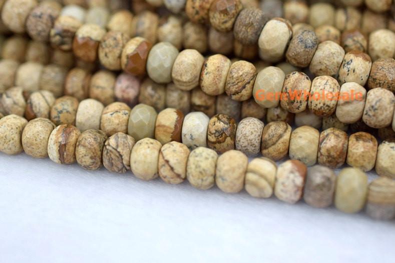 Picture stone - Rondelle faceted- beads supplier