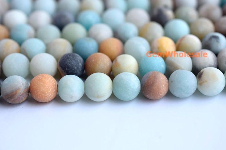 15" Matt finish Natural amazonite 8mm/10mm/12mm round beads,multi color gemstone beads