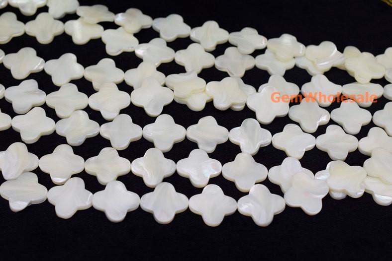 15.5" 8mm/10mm/12mm white MOP Quatrefoil Beads,mother of pearl