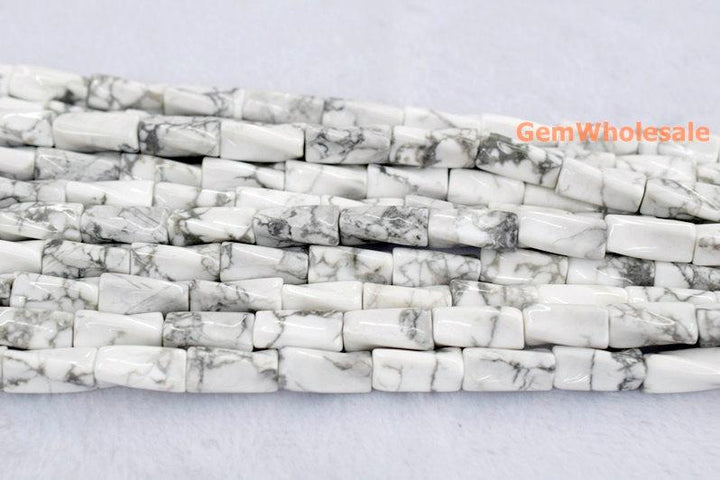 15.5" 9x20mm white howlite Twisted Column , white howlite Twisted tube,white marble column