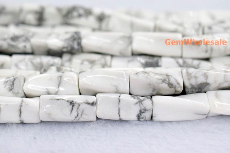 15.5" 9x20mm white howlite Twisted Column , white howlite Twisted tube,white marble column