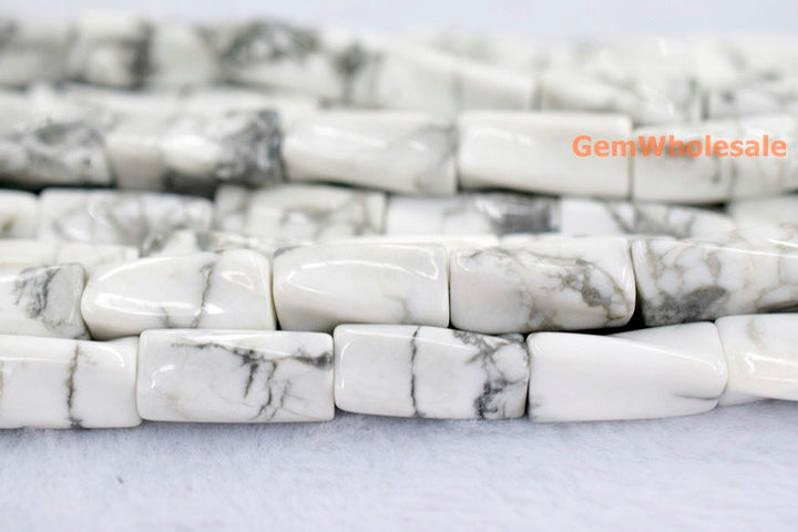15.5" 9x20mm white howlite Twisted Column , white howlite Twisted tube,white marble column
