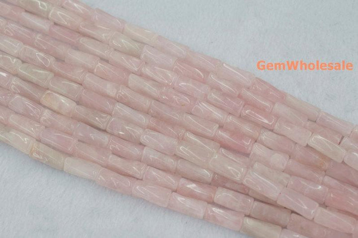 15.5" natural 9x20mm Rose quartz Twisted Column ,Twisted tube