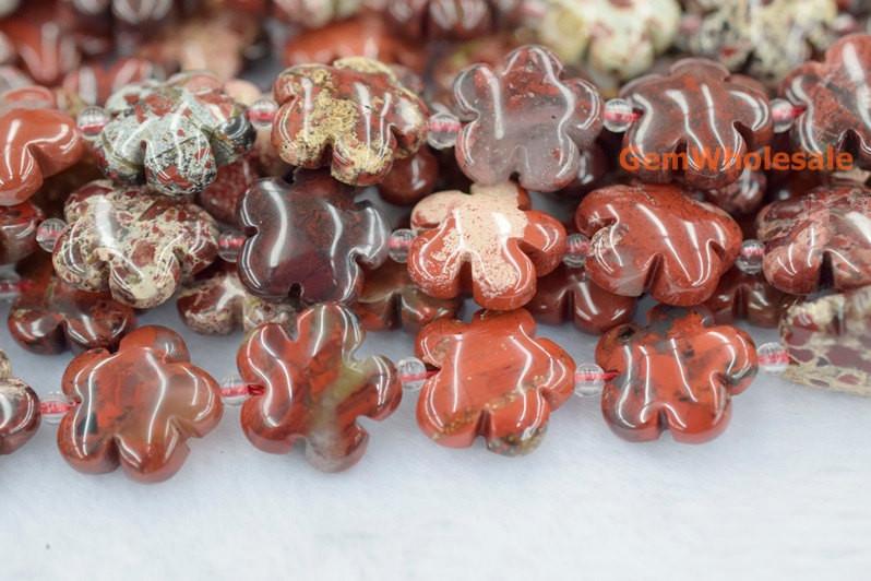 Red flower jasper - Flower- beads supplier