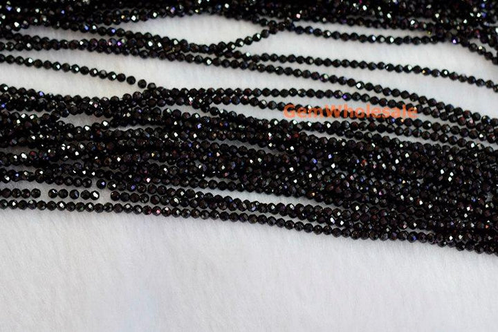 Black Spinal - Round faceted- beads supplier